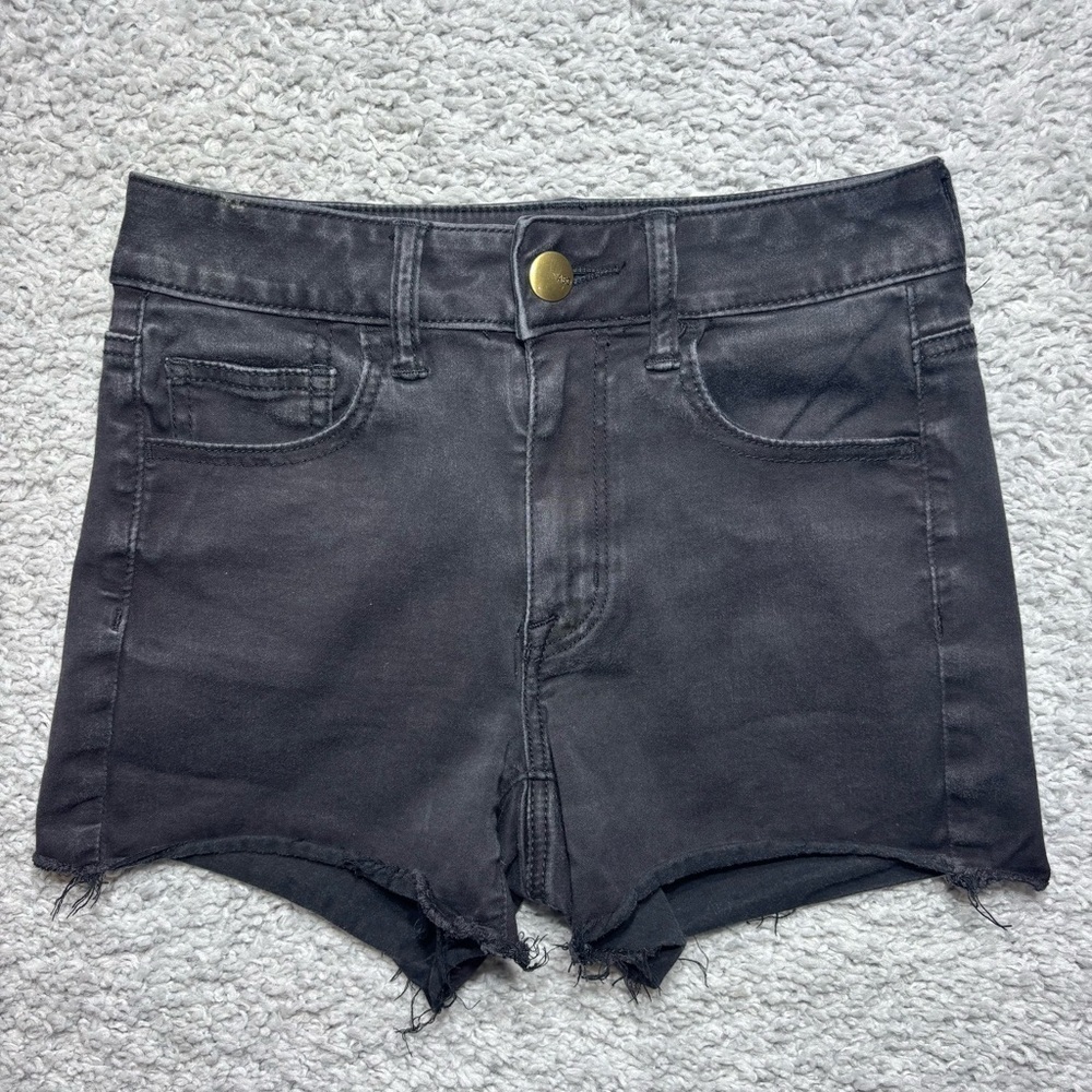 American Eagle Shorts Womens 4 Hi Rise Shortie Super Stretch AEO Sateen Cut Offs